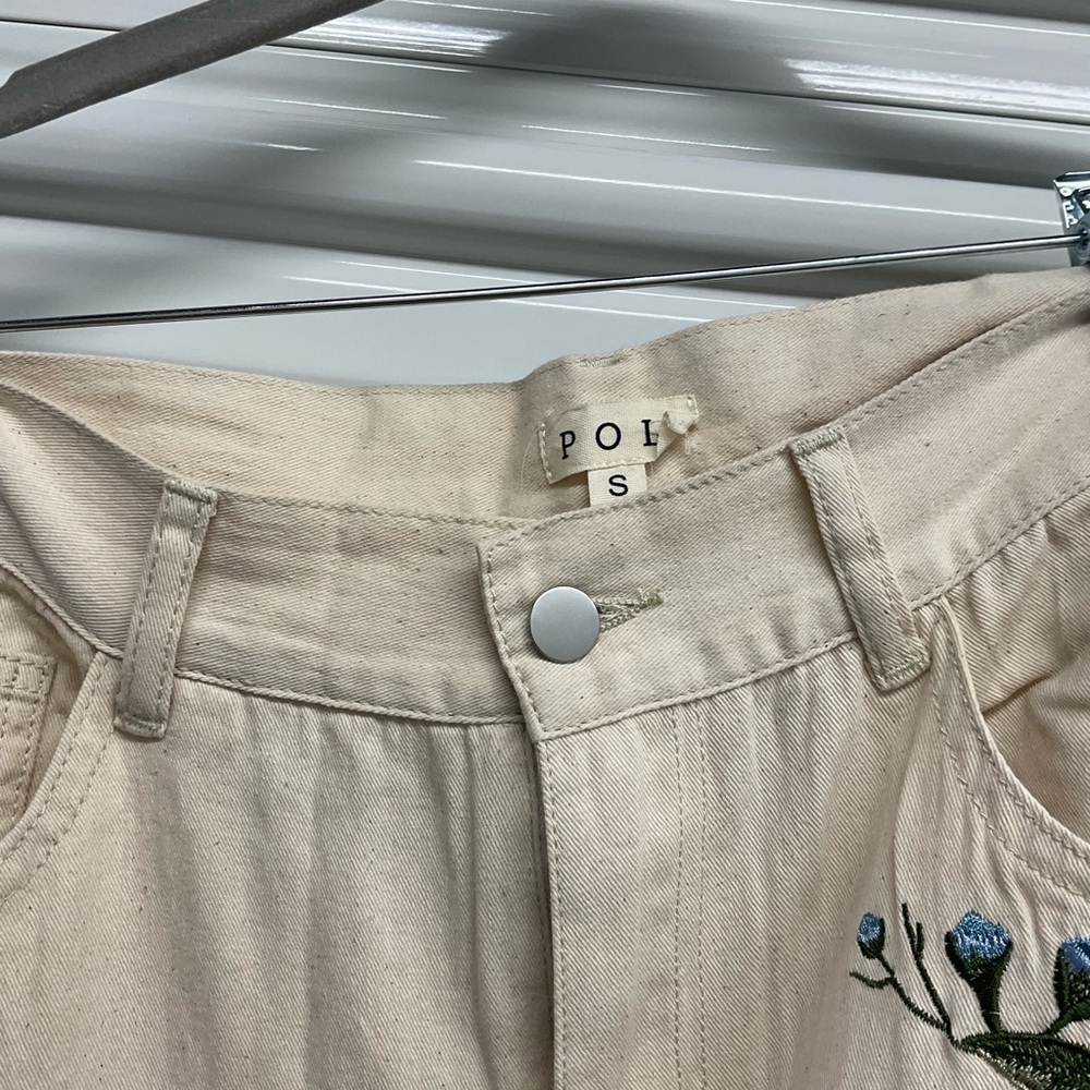 POL Cream Embroidered Pants Size S - Picture 7 of 9